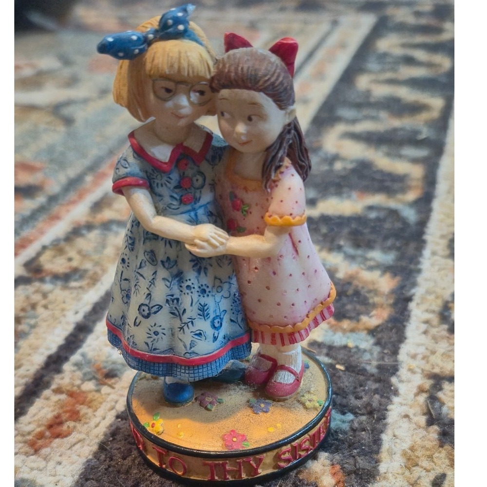 Mary Engelbreit Enesco 1998 Be Kind To Thy Sister Figurine Girls Sisters Vintage